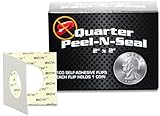 BCW Peel-N-Seal Self-Adhesive 2x2 Coin Flips for Quarters 100ct