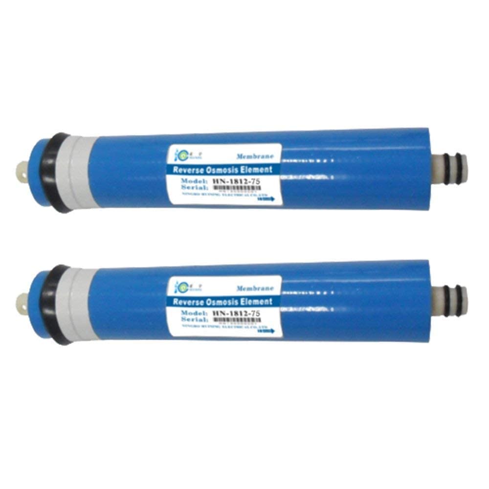 HUINING 50GPD 75GPD 100GPD 150GPD New Reverse Osmosis Element Water Filter Membrane 1812/2012 Replacement Water Filter (75GPD 2PCS)