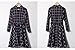 PhilaeEC Women's Long Sleeve Belted A Line Plaid Dress Autumn Fashion