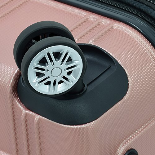 LONDON FOG Kingsbury Expandable Hardside Spinner Luggage, Rose Gold, 3