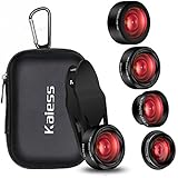 iPhone Camera Lens Kit,5 in 1 Kaiess 120° Super Wide Angle &amp; Macro Lens + 2X Telephoto Lens + 198° Fisheye Lens + Kaleidoscope Lens for iPhone X/8/7/6/6s plus,Samsung and Most Smartphone