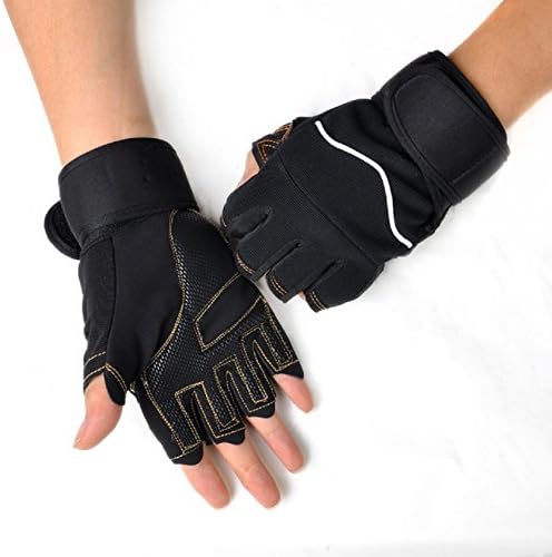 ABC® 1 Pair 2015 Fashion Outdoor Sports Gym Workout Weight Lifting Training Cycling Fingerless Tactical Airsoft Hunting Riding Cycling Gloves (Black)