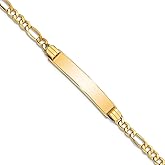 JewelryWeb 14k Yellow Gold Hollow Polished ID Bracelet Lobster Claw 5.5mm Wide Identification Bracelet for Women