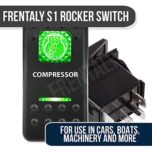 Frentaly Green Compressor 12V 20 Amp Waterproof ON Off Custom Marine Boating Vehicle Rocker 5 Pin Control Switch Kit