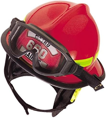 MSA 660DSR Cairns 660C Metro Composite Fire Helmet with Defender, Standard Flannel Liner, Nomex Earlap, Bar, Lime/Yellow Reflexite, Red