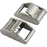 38mm 2 Pack Heavy-Duty 316 Stainless Steel Lock Slider Buckles Heavy Strap Release Buckle Adjustable Metal Buckle Fasteners (1.5 inch)