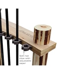 Rush Creek Creaciones Rustic Log 12 caña de pescar Corner rack