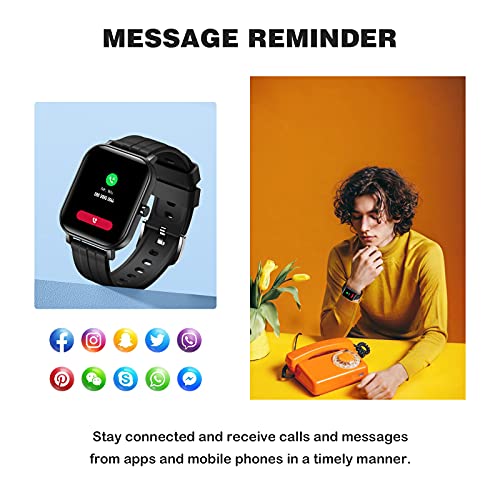 GOKOO Smartwatch Uomo Donna,Touch Screen Orologio Fitness Activity Tracker Sport Smart Watch con 24 modalità sportive IOS Android Notifiche da Cronometro Ossigeno nel sangue Cardiofrequenzimetro