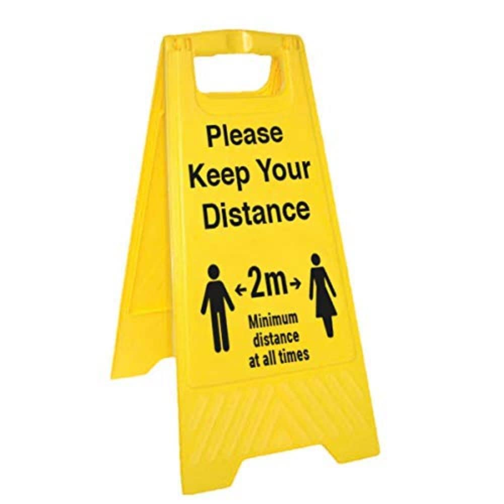 V Safety Keep Social Distance - Double Sided Floor Sign