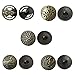 PEPPERLONELY Brand 10PC Antique Bronze Sewing Metal Buttons Round Flower Pattern Carved 17mm