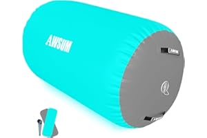 AWSUM Air Roller Gymnastics Barrel Inflatable Tumbling Mat Back Handspring Trainer for Octagon Mat Gym Home Gymnastics Equipment 1PCS，No Electric Pump