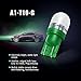SiriusLED Super Bright 1 W LED Bulbs with 360 Degree Projection for Car Interior Lights Gauge Instrument Panel Dome Map Side Marker Door Courtesy License Plate T10 168 192 194 2825 W5W Green