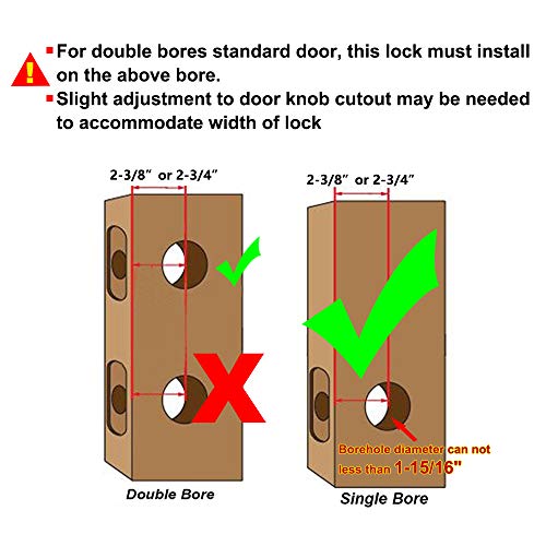 Elemake Stainless Steel 304 keyless Entry Door Lock deadbolt Keypad Mechanical Digital Combination Double Security (Pass Code Or Keys) - Thumbnail 2
