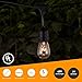 48Ft Outdoor Weatherproof String Lights with 24 Sockets E26 Base & 26 11W S14 Warm Bulbs, Commercial Grade Heavy Duty Light String for Patio, Bistro, Backyard, Black Wire