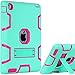 iPad 4 Case,iPad 2 Case,iPad 3 Case,BENTOBEN Kickstand Hybrid 3 In 1 Shockproof High Impact Resistant Heavy Duty Rugged Full Body Protective Case for Apple iPad 2 3 4 Retina, Mint Green & Rose Red