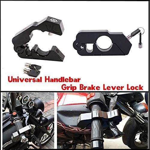 Lisyline Motorcycle Grip Lock Handlebar Grip Throttle Brake Lever Lock Anit Theft Security Caps Lock(black)