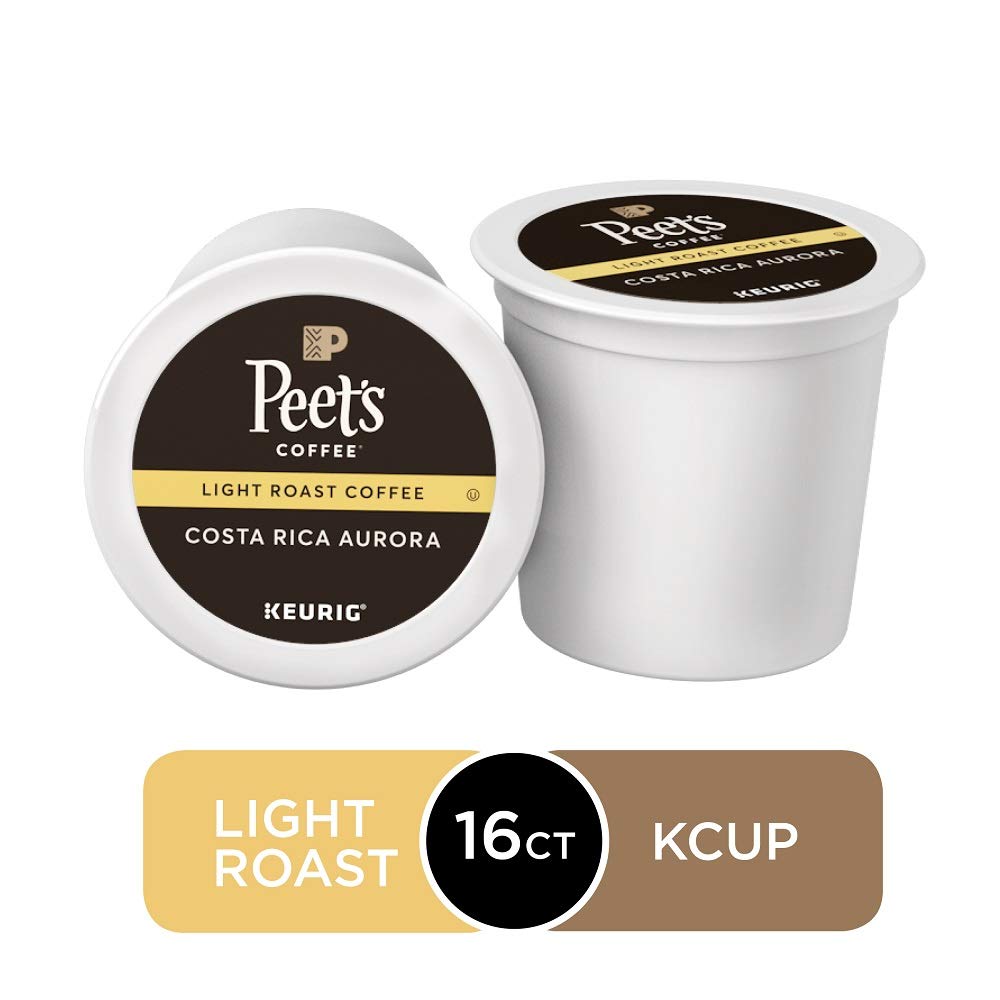Peet's Coffee Costa Rica Aurora, Light Roast, 16 Count Single Serve K-Cup Coffee Pods for Keurig Coffee Maker