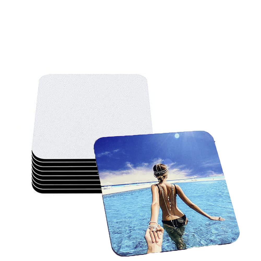 rflaueo 20pcs 9x9cm Sublimation Blanks Coasters Blank Heat Transfer Cup Mat for DIY Crafts Home Kitchen Decor(U12-20)