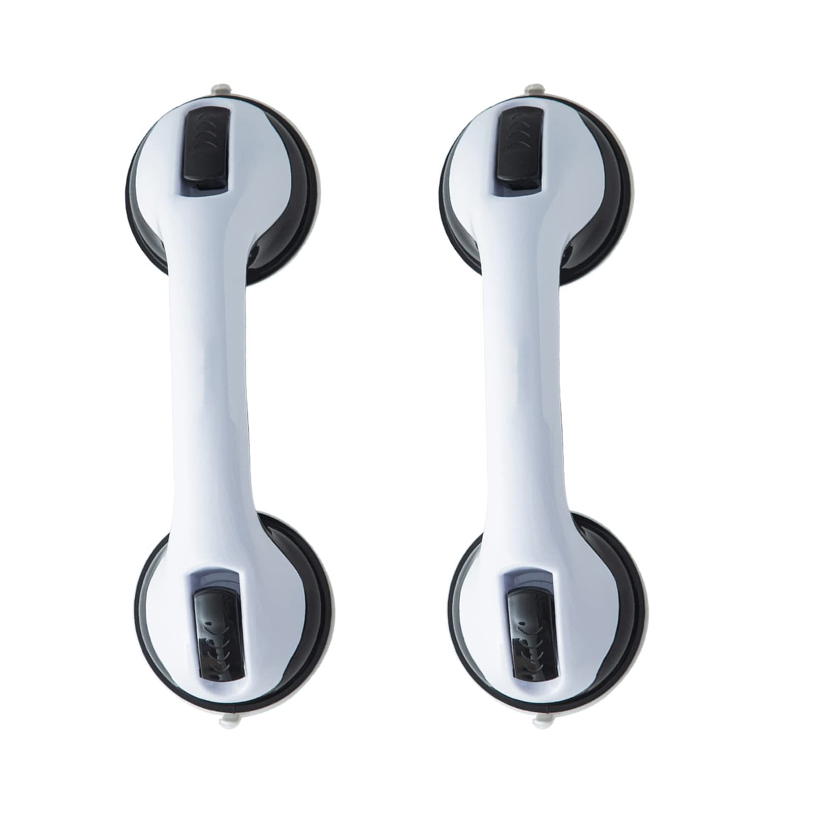 PLATEYTR 2 PCS Suction Bathroom Grab Rails, Portable Mobility Aids Safety Handle with Suction Cup Fittin, No Fixings Needed for Bathroom,Hand Rail for Disabled Elderly Children（Black White