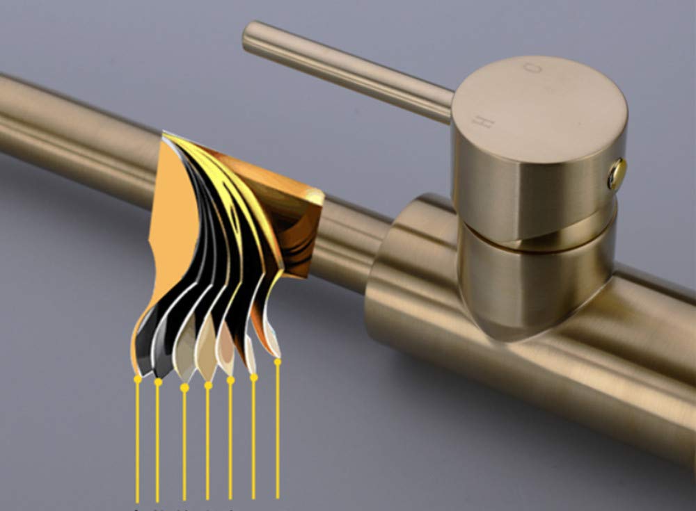 Grifo De Oro Cepillado Grifo De La Cocina Fr iacute o Y Caliente Uacute