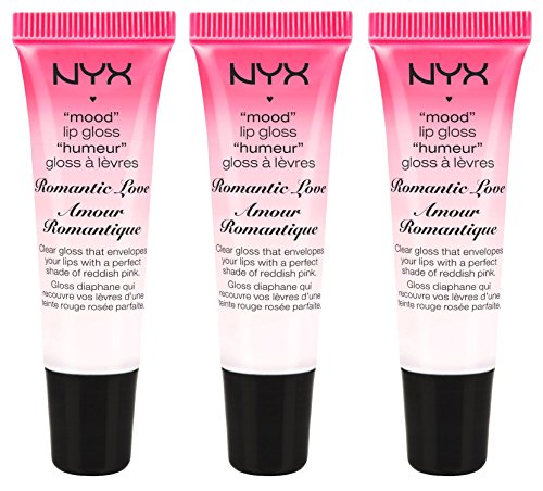 NYX Mood Lip Gloss, Romantic Love, 0.41 Fluid Ounce (3 Pack)
