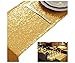 ShinyBeauty Table Covers for Party Gold 10pcs 12x72-Inch Sequin Table Runners Graduation Party Supplies 2018 Gold