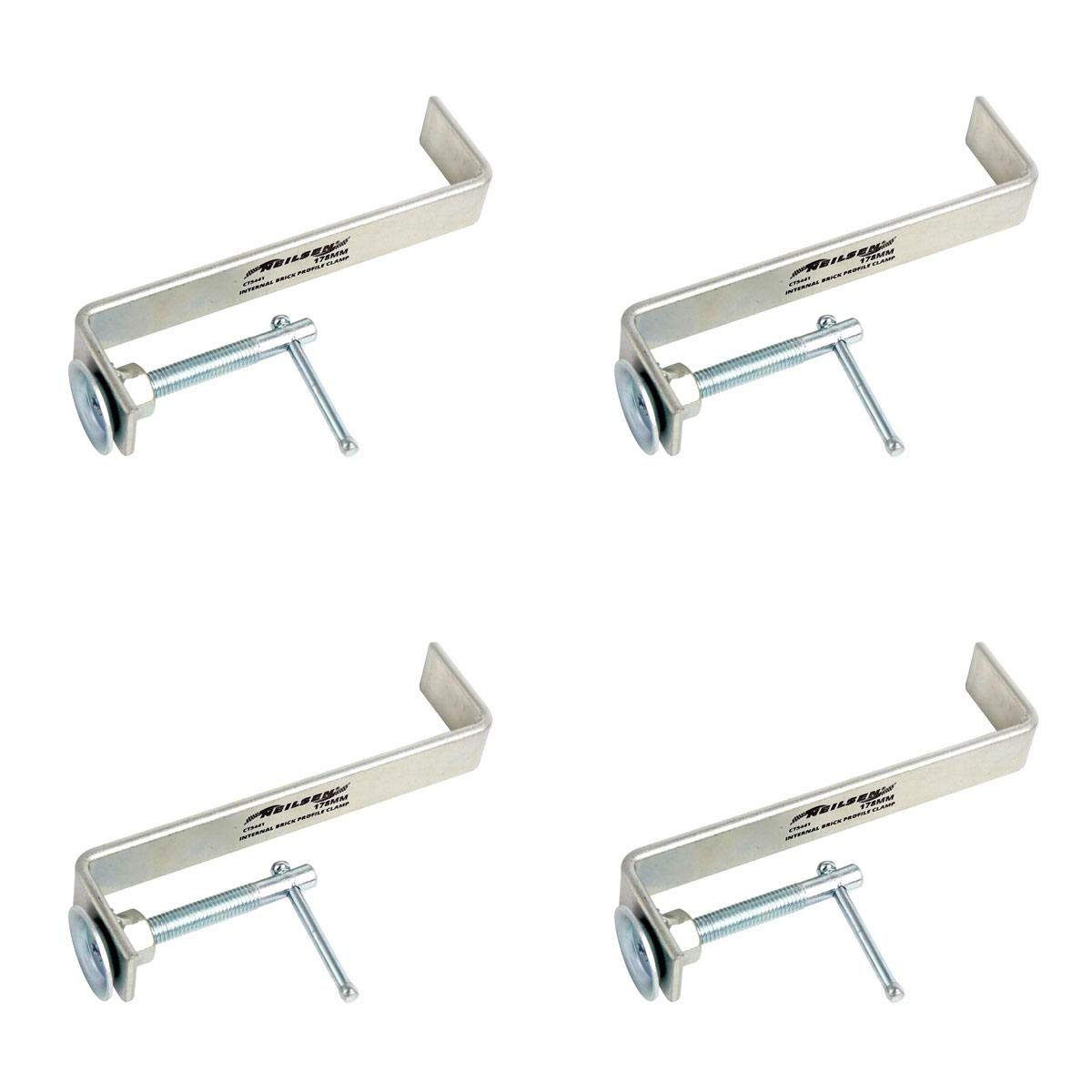 Neilsen 7in Bricklaying Clamps 178mm Internal X 4 PCS Silver