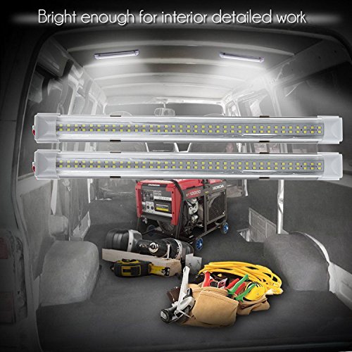 Wiipro RV LED Interior Lights Strip Bar 2PCS 13.5'' 4.5W 72 LEDs Bulbs with On/Off Switch for Car Van Bus Caravan Lorry Camper Boat White - Thumbnail 6