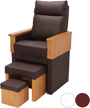 Amazon Co Jp フット ハイチェア キング 3点セット ブラウン ネイルチェア サロンチェア リラックスチェア フットケア フットイス ペディキュア オットマン 足置き 脚置き エステ 整体 足つぼ ネイル サロン ソファ イス 椅子 チェア 業務用 ホーム キッチン
