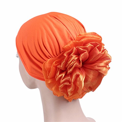 Qhome Women Elegant King Flower Turban Cap Chemo Beanie Head Wrap Head Scarf for Hair Loss