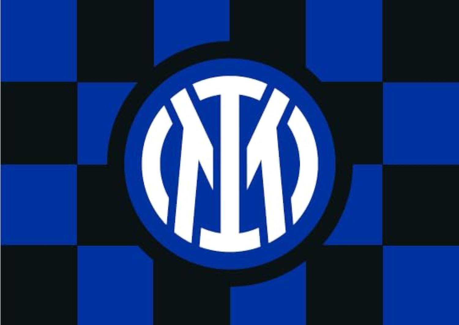 Inter Flag Size 70 x 50 cm with new checkered graphic and central logo