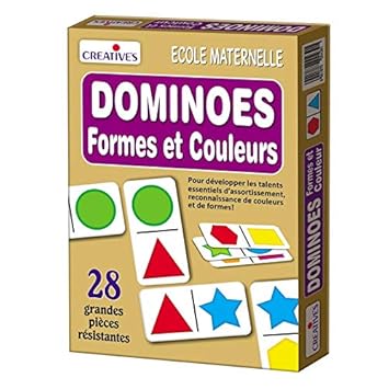 StonKraft Dominoes Shapes & Colour (French) Language Independent | Preschool Learning Toys | Educational Toys | Learning Games