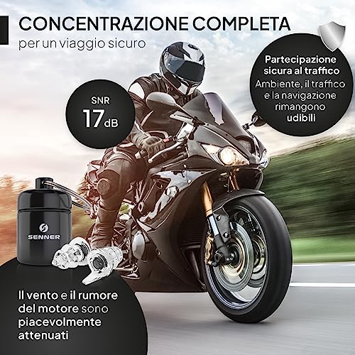 Senner MotoPro Motorcycle Ear Plugs with Aluminum Case, Reduce Wind Noise, Traffic Remains Audible for Long and Repeated Uses(SNR 17DB)