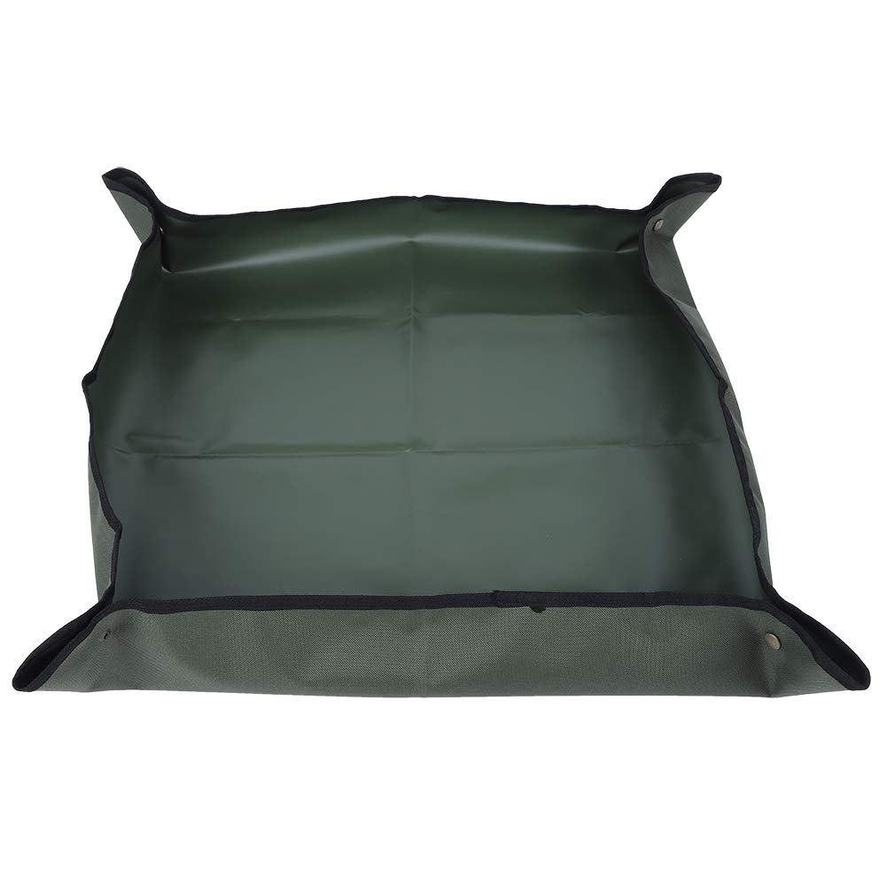 Cikonielf Gardening Mat Oxford Cloth Plant Seedling Repotting Tray for Indoor Flower Transplanting Operating Tidy Potting Mat(Green)