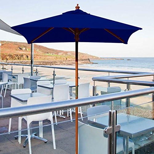 Amazon Com Above All Advertising Best 4 Feet Brolliz Square Wood Market Umbrella Outdoor Garden Patio Umbrella Blue Clothing