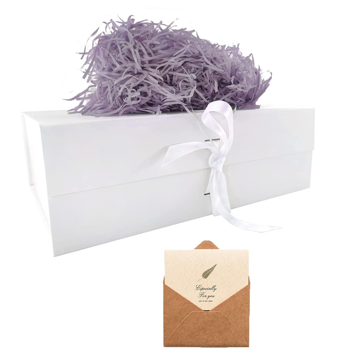 White Gift Box, 33x26x11cm Large Gift Box with Magnetic Lids and Silk Ribbon Specially Designed for Presents Birthdays, Holidays, Anniversaries Gift Packaging