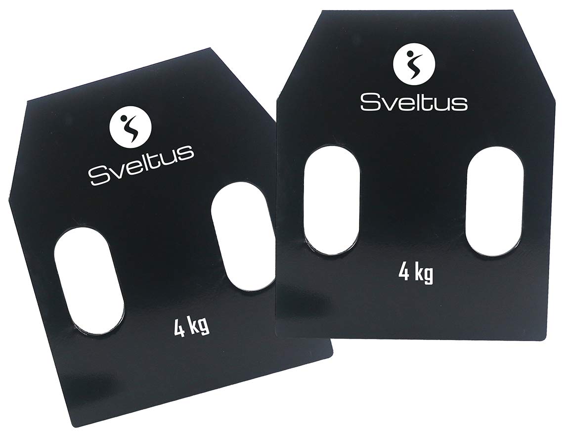 sveltus 1799-3 Steel Plates with Handles, 4 kg x 2, Adults, Unisex, Black, One Size