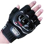 Probiker Pro Biker Half Cut Racing Gloves (Black, Large)