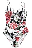 Cupshe Fashion Women's Floral Printing One-piece Swimsuit Beach Bathing Suit