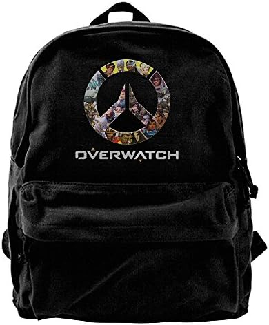 Ayafeng Overwatch OW Logo Canvas Backpack School Travel Bag
