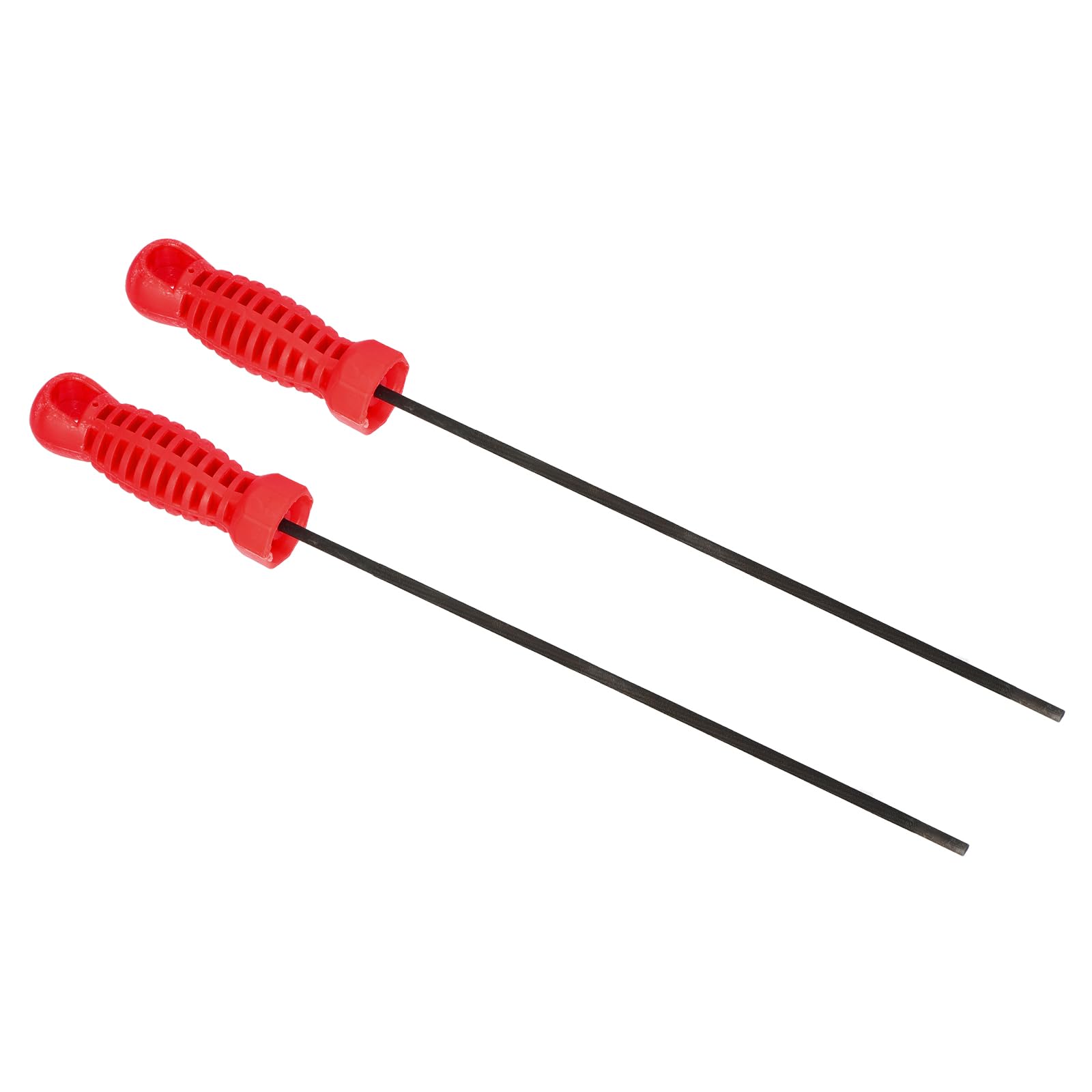 PATIKIL Chainsaw Chain Sharpening File, 2 Pack 5/32-Inch (4.0 Mm) Round Chain Saw Sharpener File with Plastic Handles for Chainsaw, Red