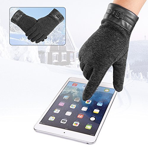 Vbiger Winter Warm Gloves Touch Screen Gloves Casual Gloves Texting Mittens for Men and Women (L, Grey)
