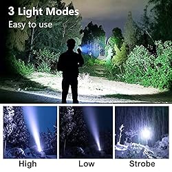 TIMTOME Rechargeable Flashlight, LED High Lumens