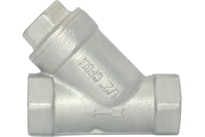 Megairon 1/2" WYE Strainer Mesh Filter Valve,800WOG Y-Spring NPT Female Check Valve,Stainless Steel SS316 CF8M