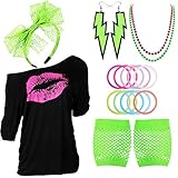80s Outfits Costume Accessories for Women,I Love