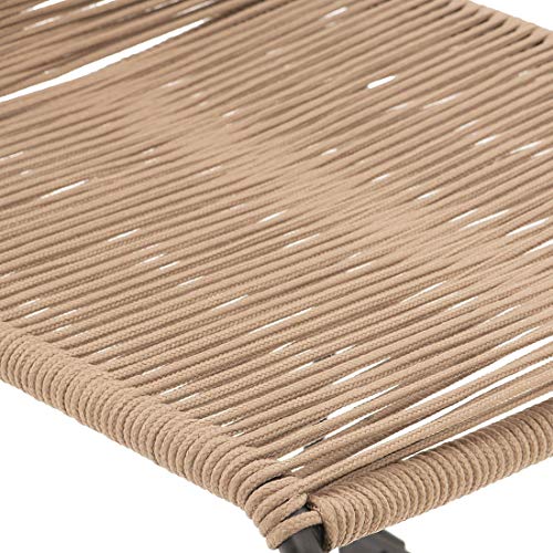 OUTLIV. Maranello Gartenmöbelset 5tlg. Stahl/Teak/Rope, Tisch 180x90, Stuhl 60,5x55, Gestell in Schwarz, Sitzfläche in… – Bild 8