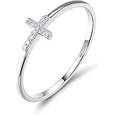 Santuzza 10K Solid Gold Genuine Diamond Simple Dainty Ring for Women