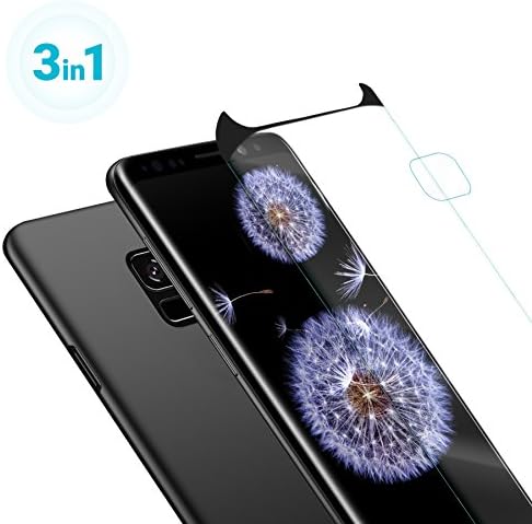 Galaxy S9 Case - Thinnest Slim Fit Black Matte Protective Samsung S9 Cell Phone Hard Plastic Ultra Thin Cover Shockproof Scratch Resistance Galaxy Case - Camera Lens - Screen Protector Tempered Glass