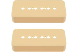 Be In Your Mind 2PCS Plastic Guitar Pickup Covers Compatible with P90 Soapbar-style 50mm Pole Spacing Pickup Cover Compatible with LP/SG Electric Guitar, Cream