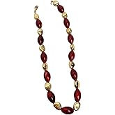 CVIWFKQ Chunky black Acrylic Beaded Necklace for Women Trendy Resin Red ang Gold Statement Beaded Necklaces Jewelry Gift (Red)